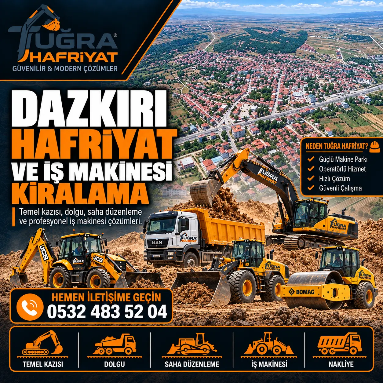 Dazkırı Hafriyat ve İş Makinesi Kiralama